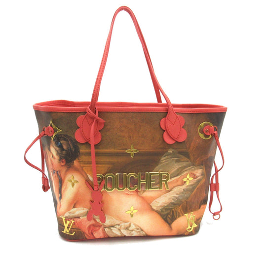 LOUIS VUITTON Boucher Neverfull MM Pink Brown Masters collection PVC coated canvas Tote