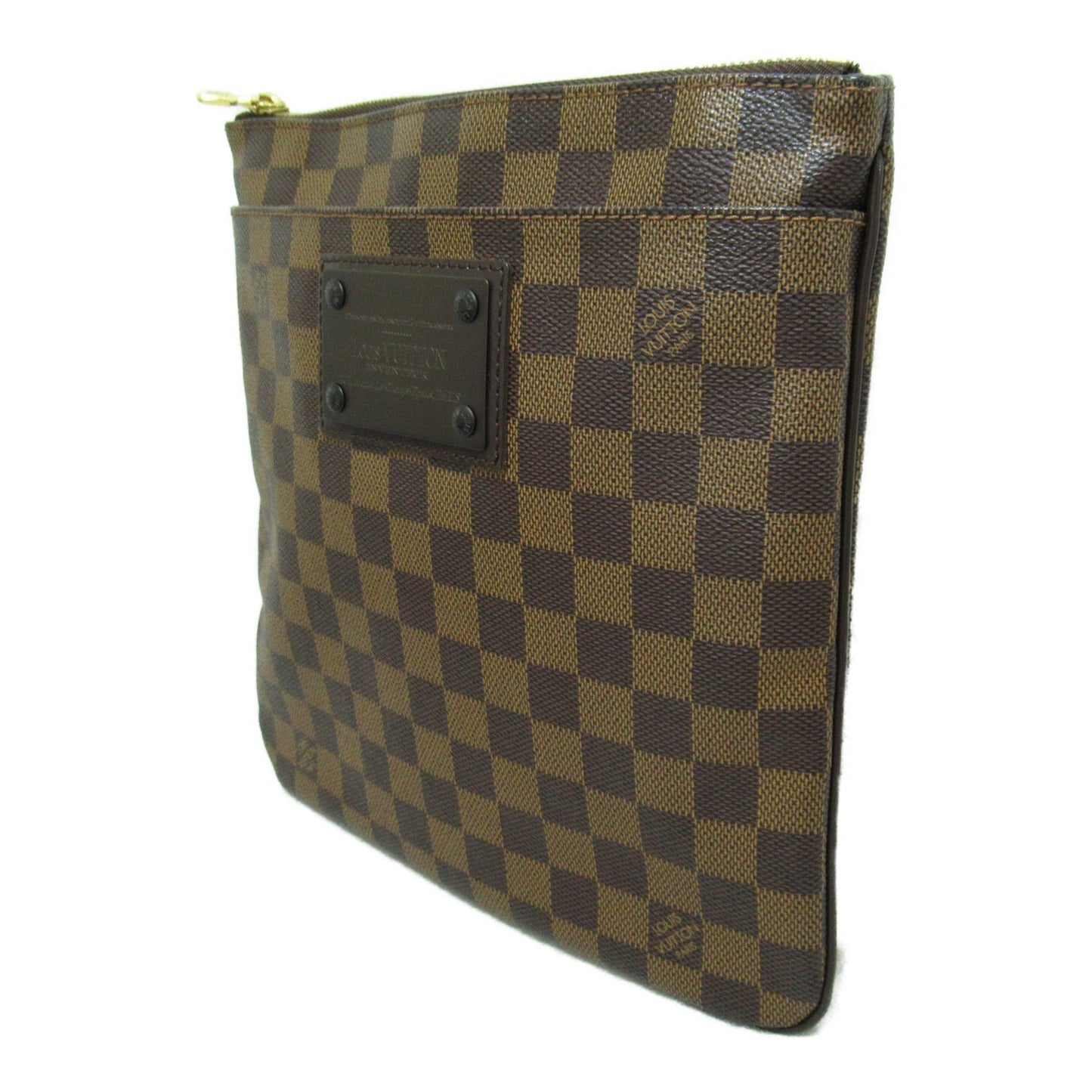 LOUIS VUITTON Pochette Platt Brooklyn Brown Ebene Damier PVC coated canvas Clutch