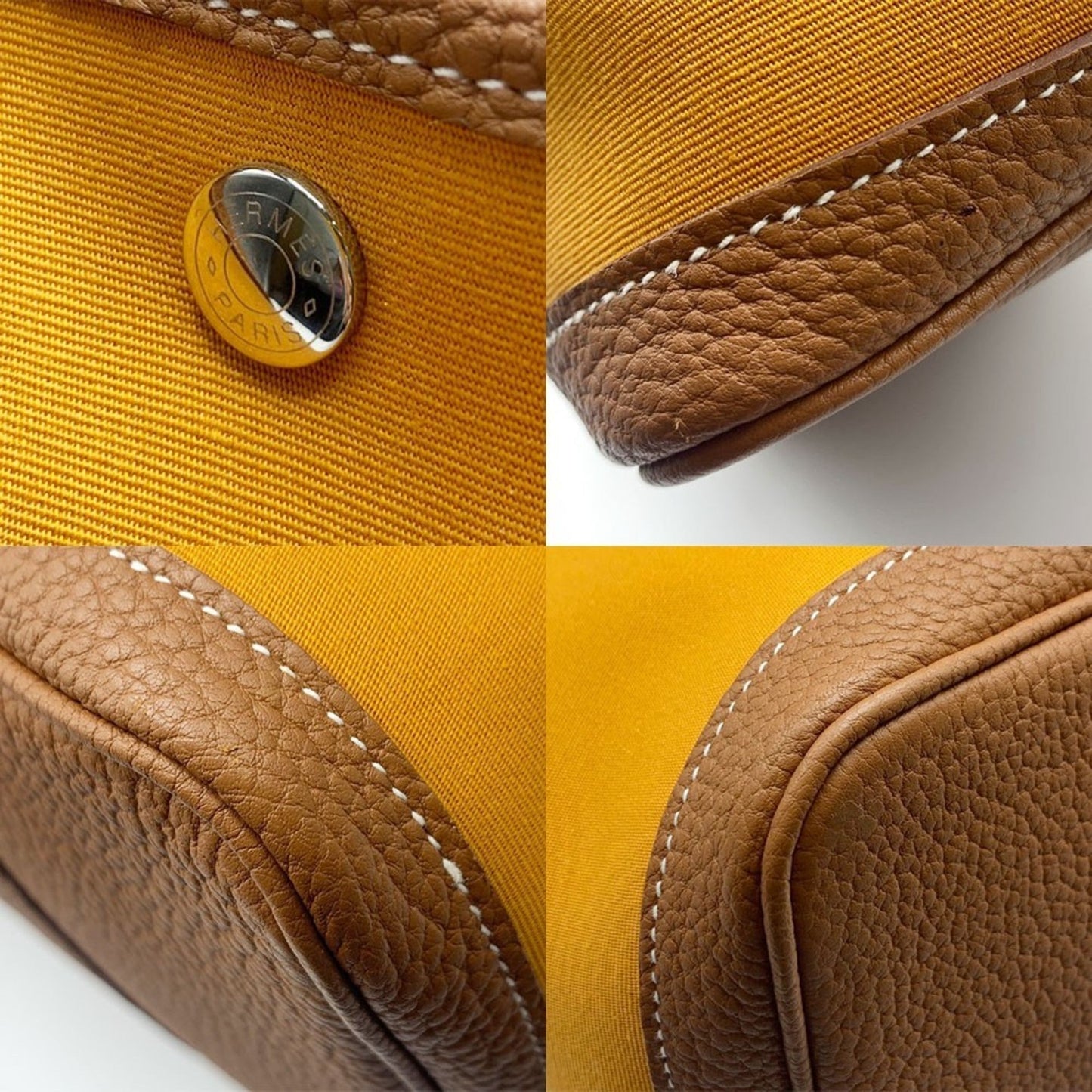 Hermes Gold Toile Officier Negonda Leather Tote Bag ( )