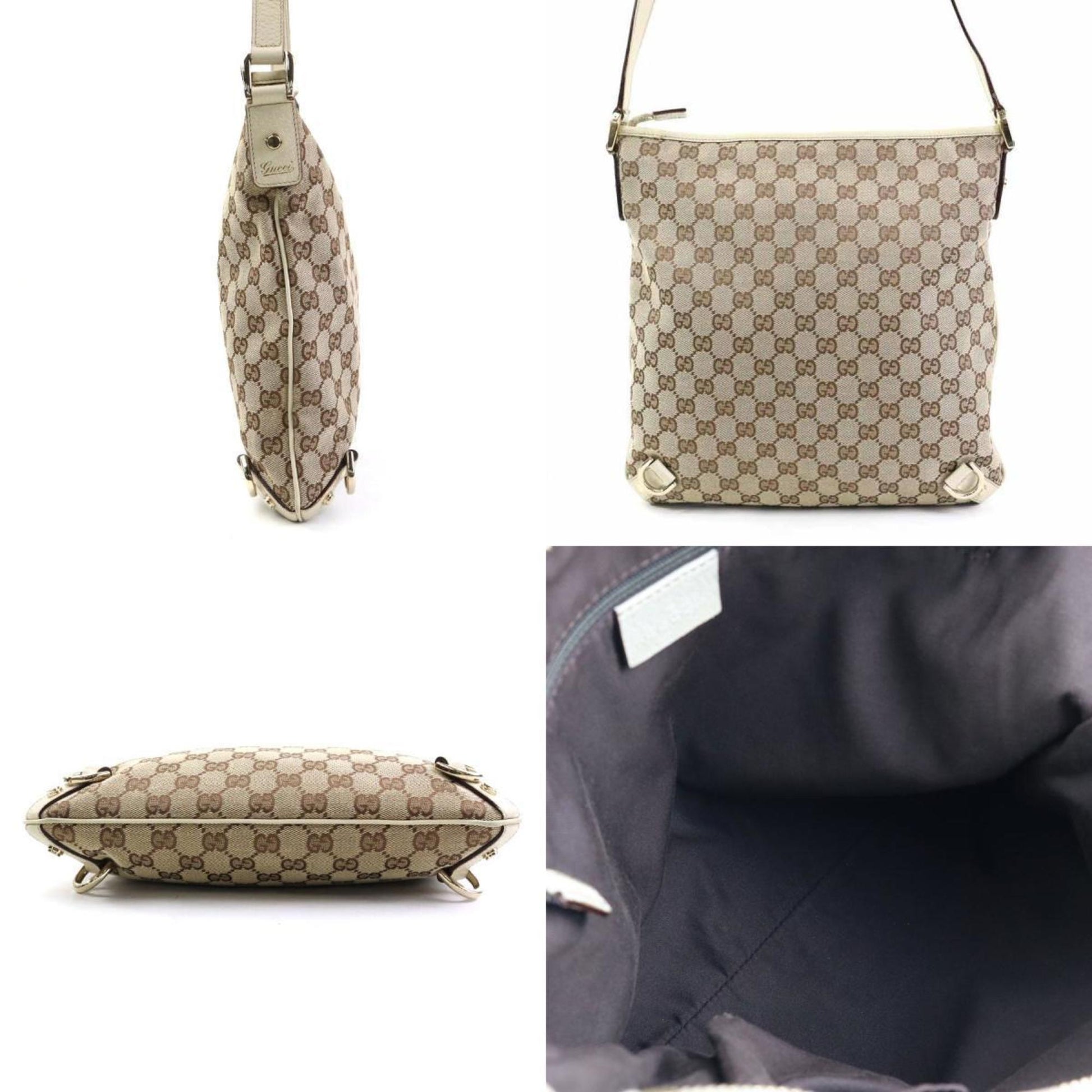 Gucci Leather Canvas Shoulder Bag