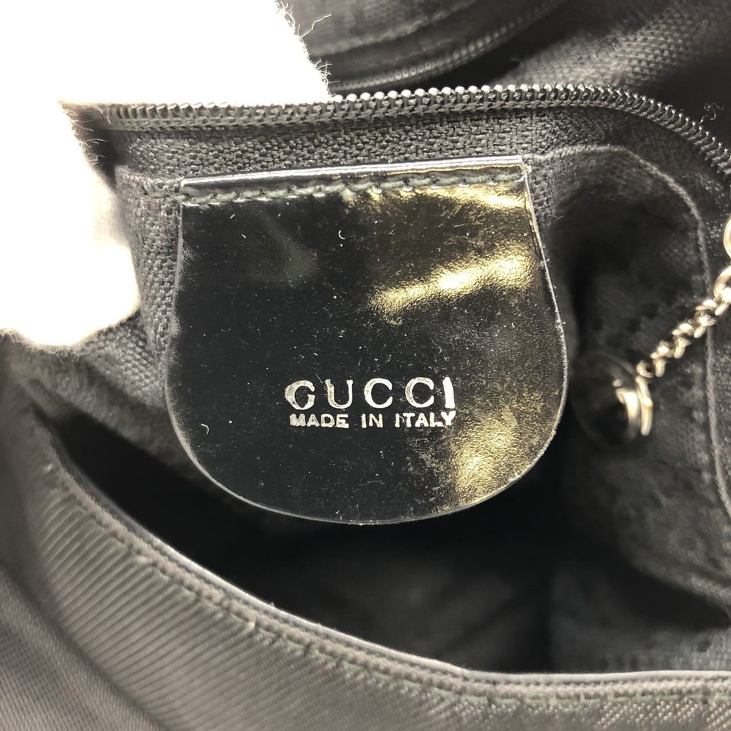 Gucci Black Bamboo Nylon Handbag Shoulder Bag ( )