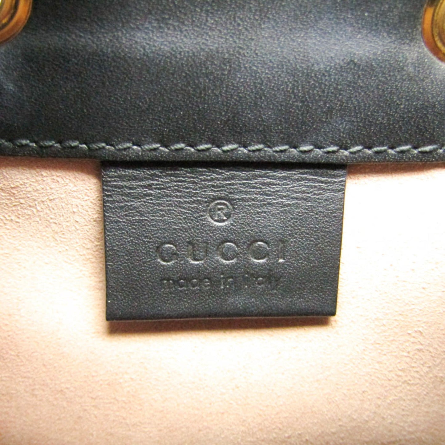 Gucci Black Navy Red Color Leather Suede Shoulder Bag ( )