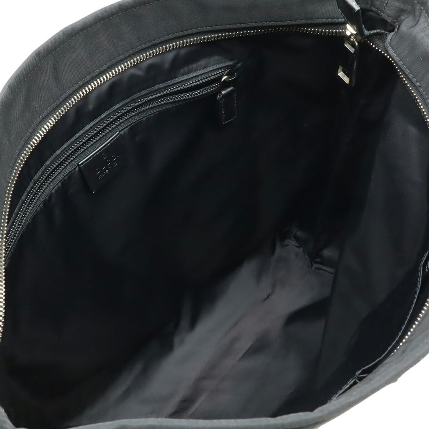Gucci Black Gray Nylon Leather Shoulder Bag ( )