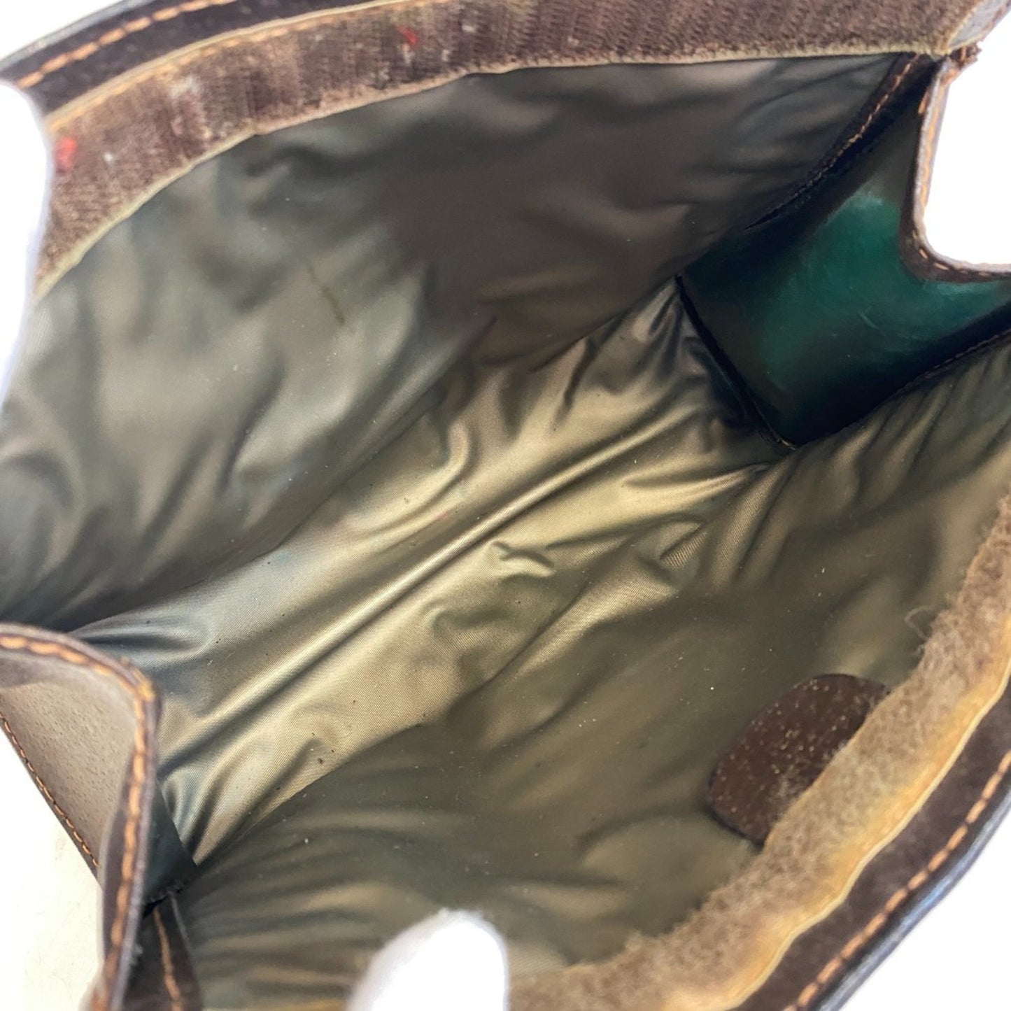 Gucci Brown Pvc Coated Canvas Clutch Bag ( )