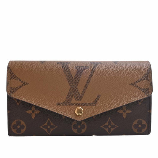 LOUIS VUITTON Monogram Giant Reverse Portefeuille Sarah Long Wallet M80726 Brown Women's