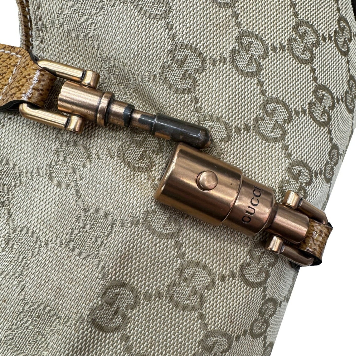 Gucci New Jackie Beige Gg Canvas Handbag ( )
