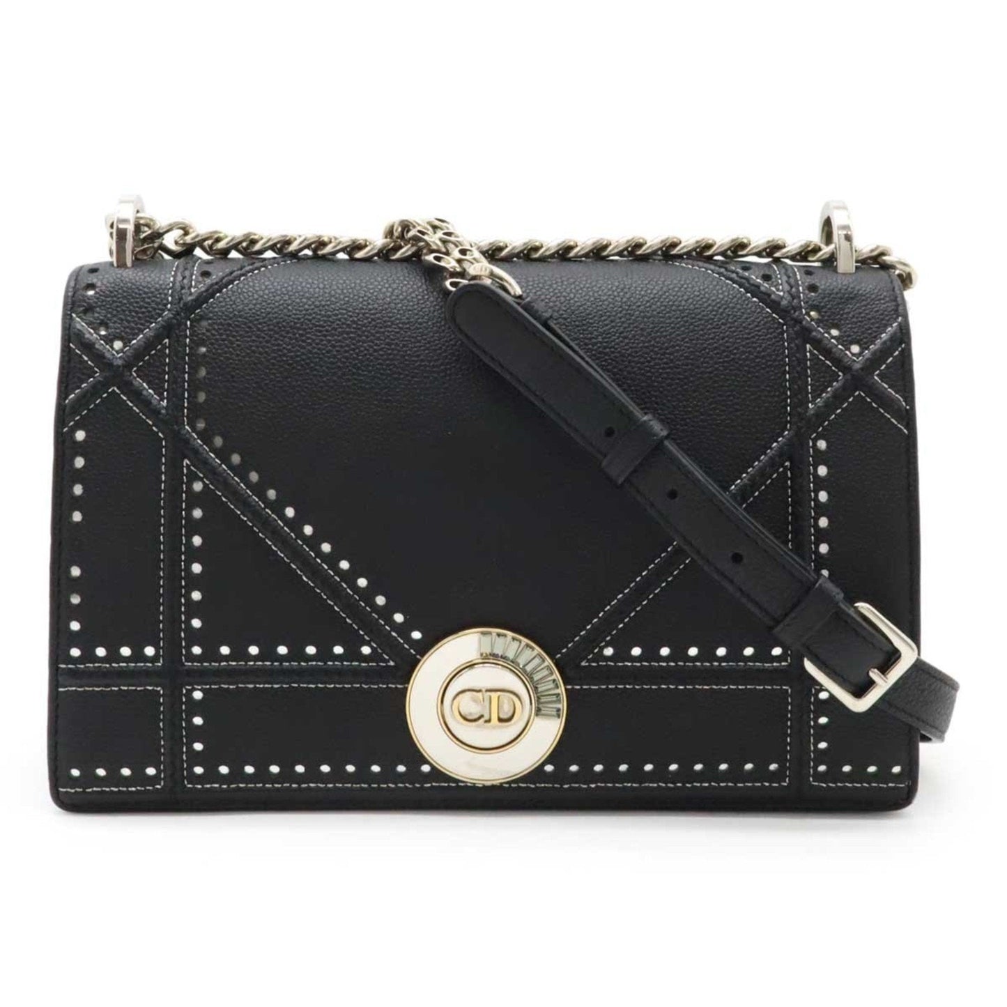 Christian Dior Black Leather Shoulder Bag ()