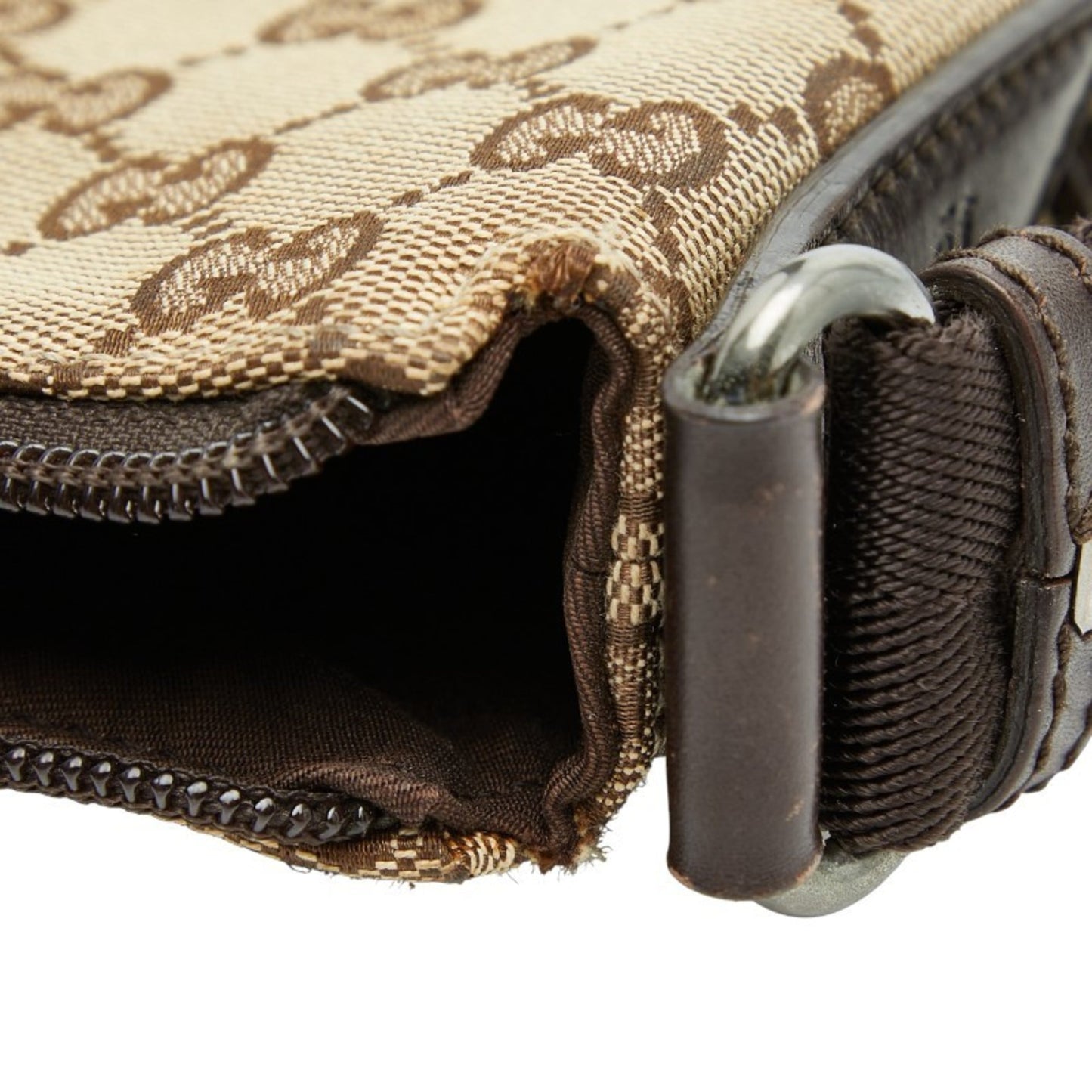Gucci Gg Canvas Beige Brown Gg Canvas Leather Shoulder Bag ( )
