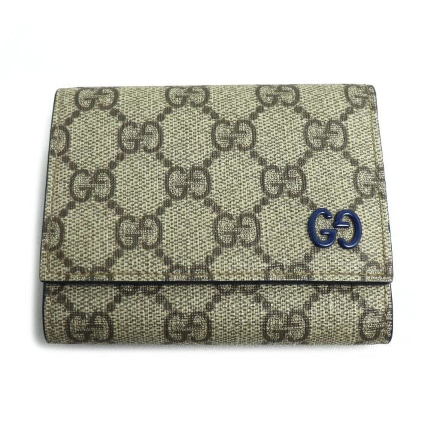 Gucci Beige Blue Gg Supreme Wallet (Tri-Fold) ( )