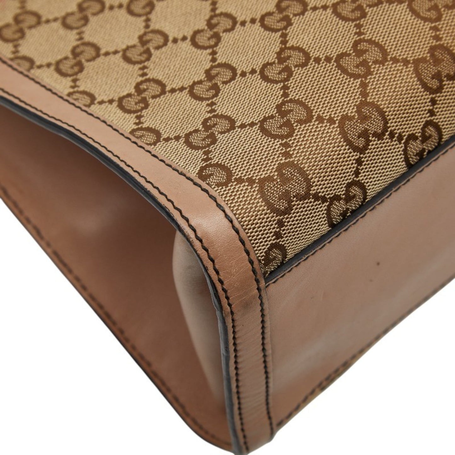 Gucci Gg Canvas Beige Pink Gg Canvas Leather Shoulder Bag ( )
