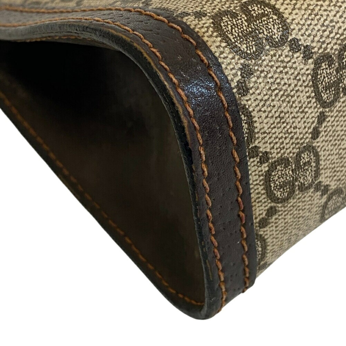 Gucci Brown Pvc Coated Canvas Clutch Bag ( )
