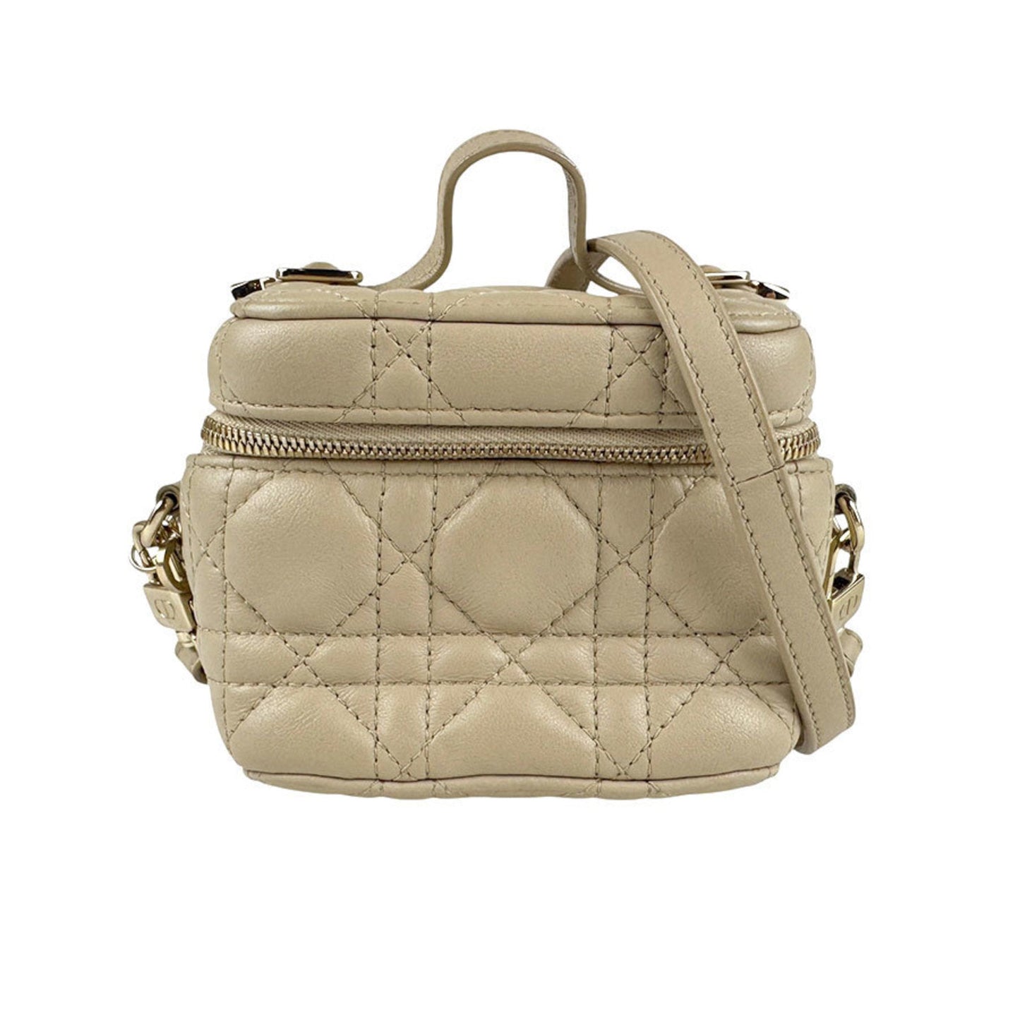 Christian Dior Beige Leather Handbag Shoulder Bag ()