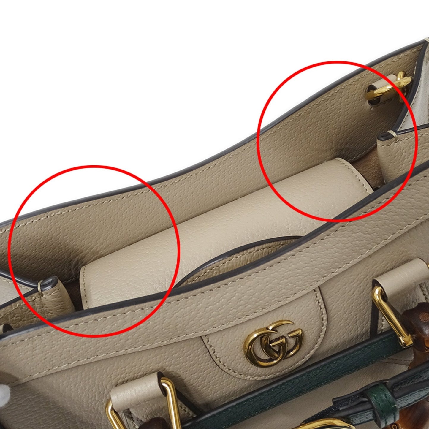 Gucci Beige Leather Handbag Shoulder Bag ( )