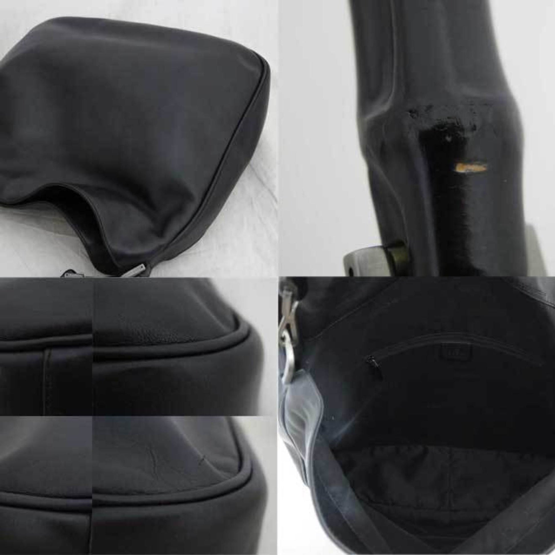 Gucci Bamboo Black Leather Shoulder Bag Style 10