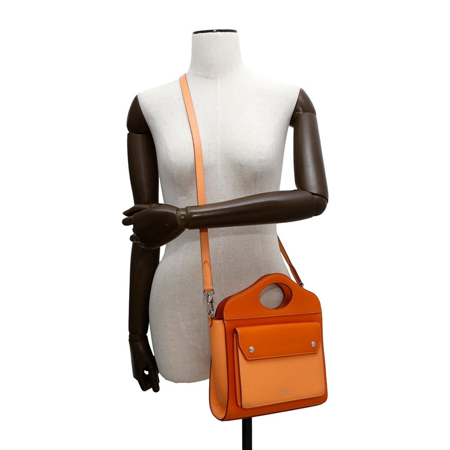 Burberry Orange Leather Handbag Shoulder Bag ( )