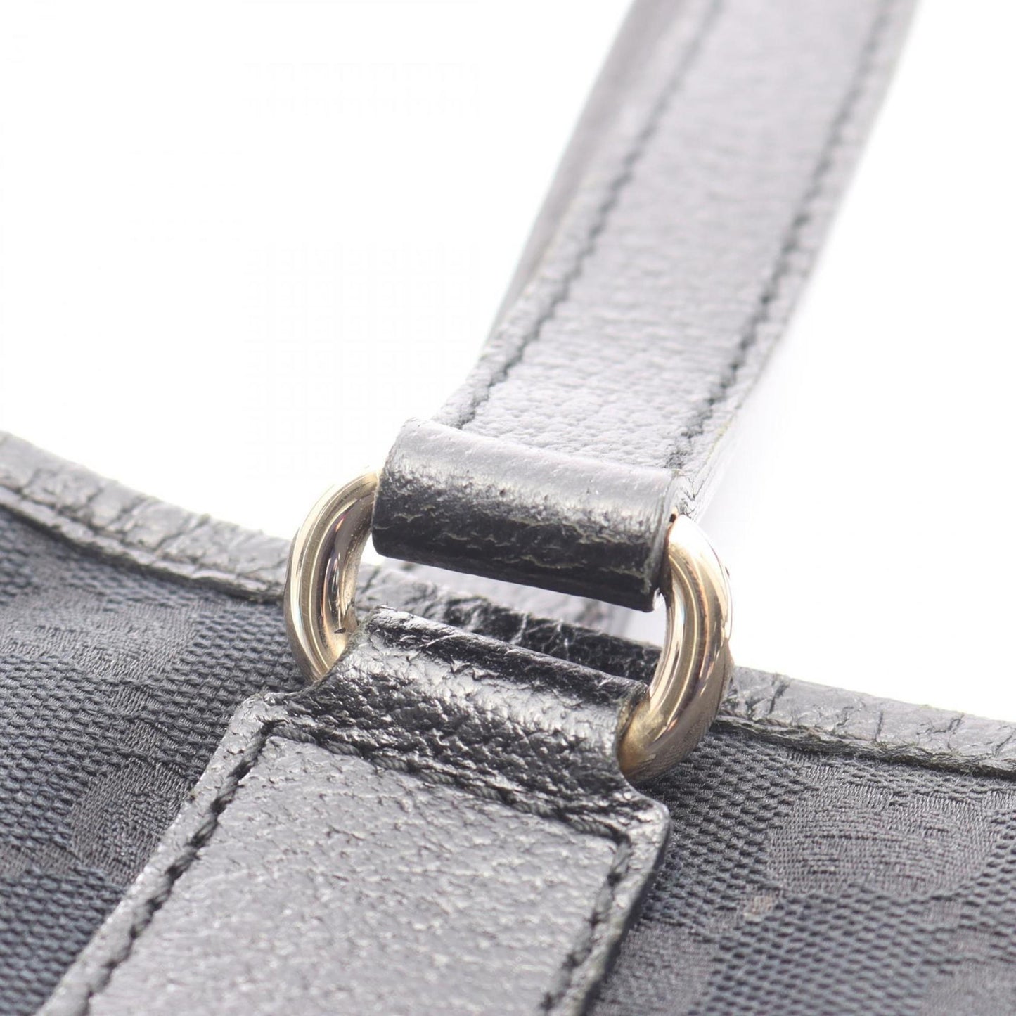 Gucci Black Canvas Leather Tote Bag ( )