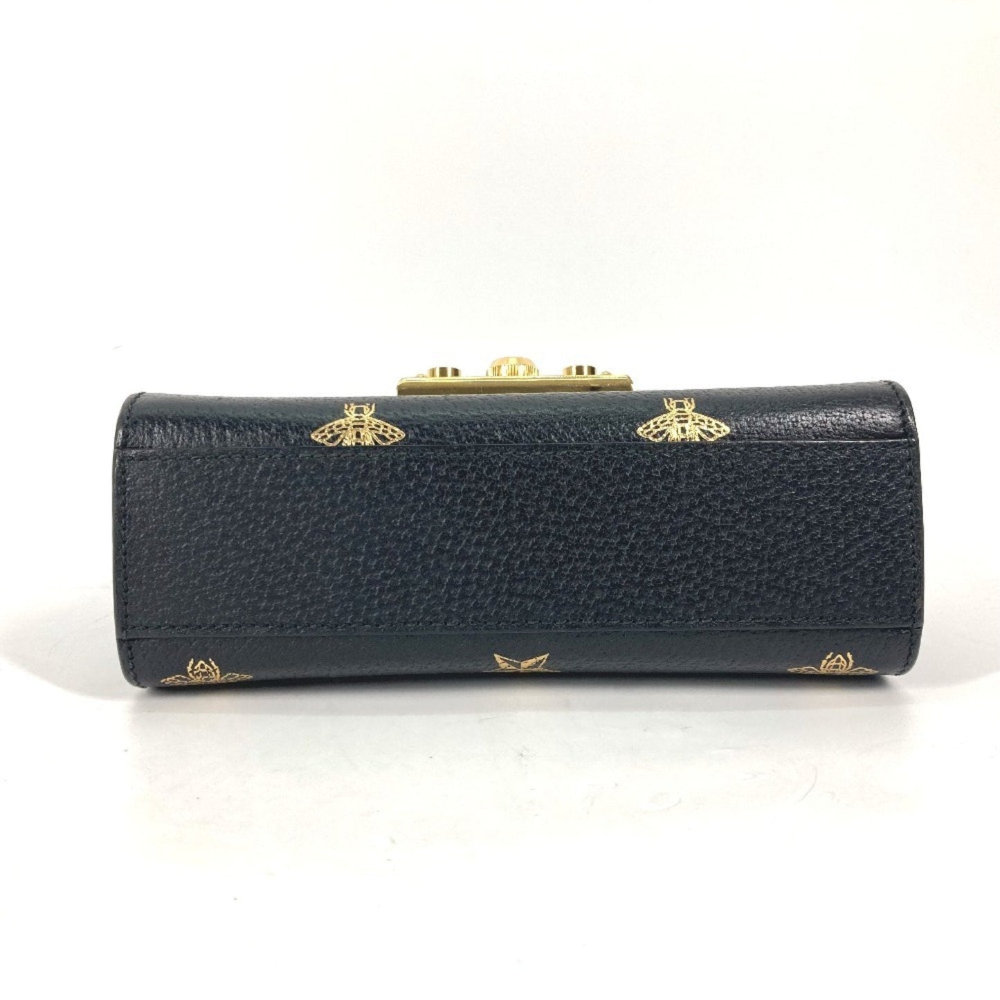 Gucci Black Gold Leather Pochette Shoulder Bag ( )