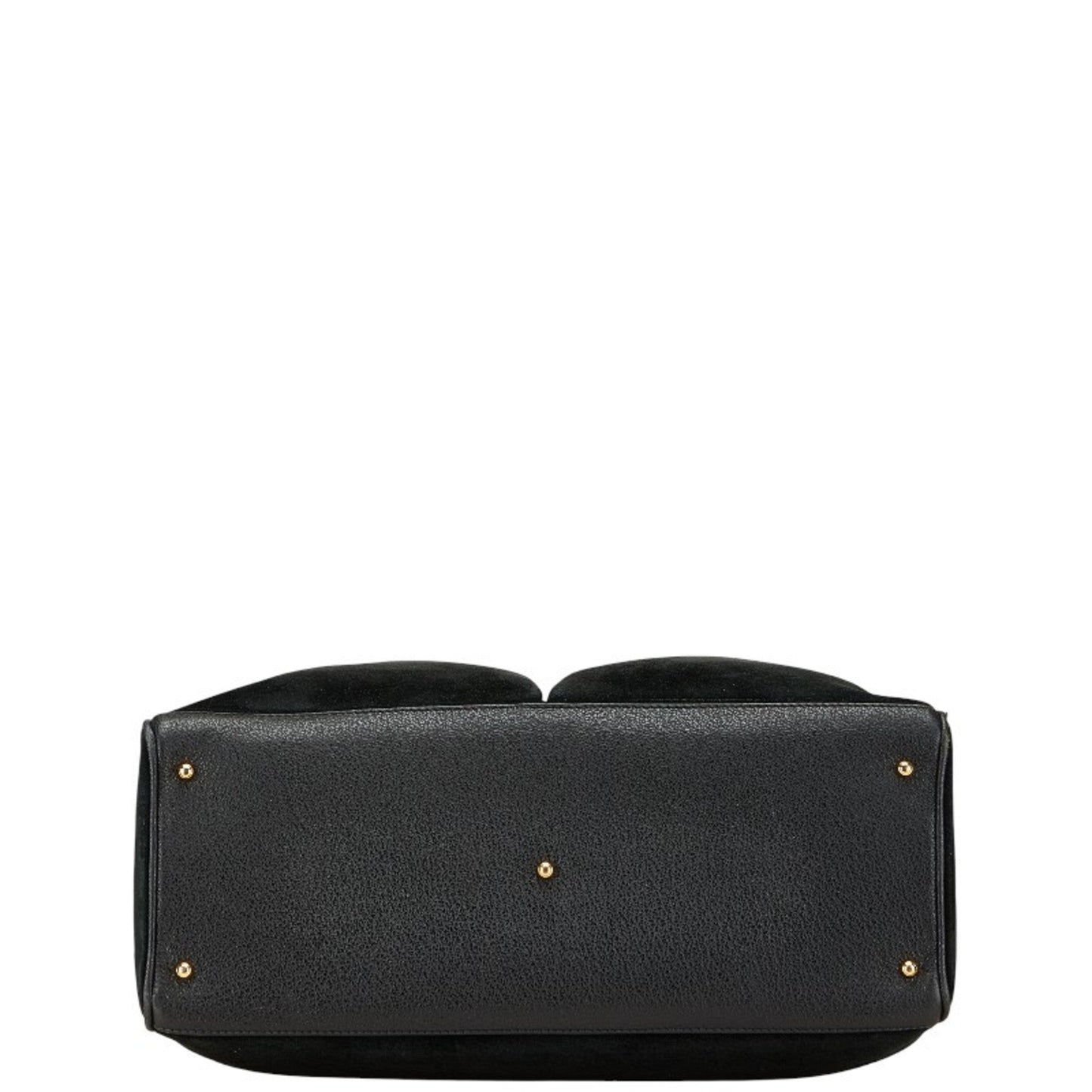 Gucci Bamboo Black Suede Leather Shoulder Bag Tote Bag ( )