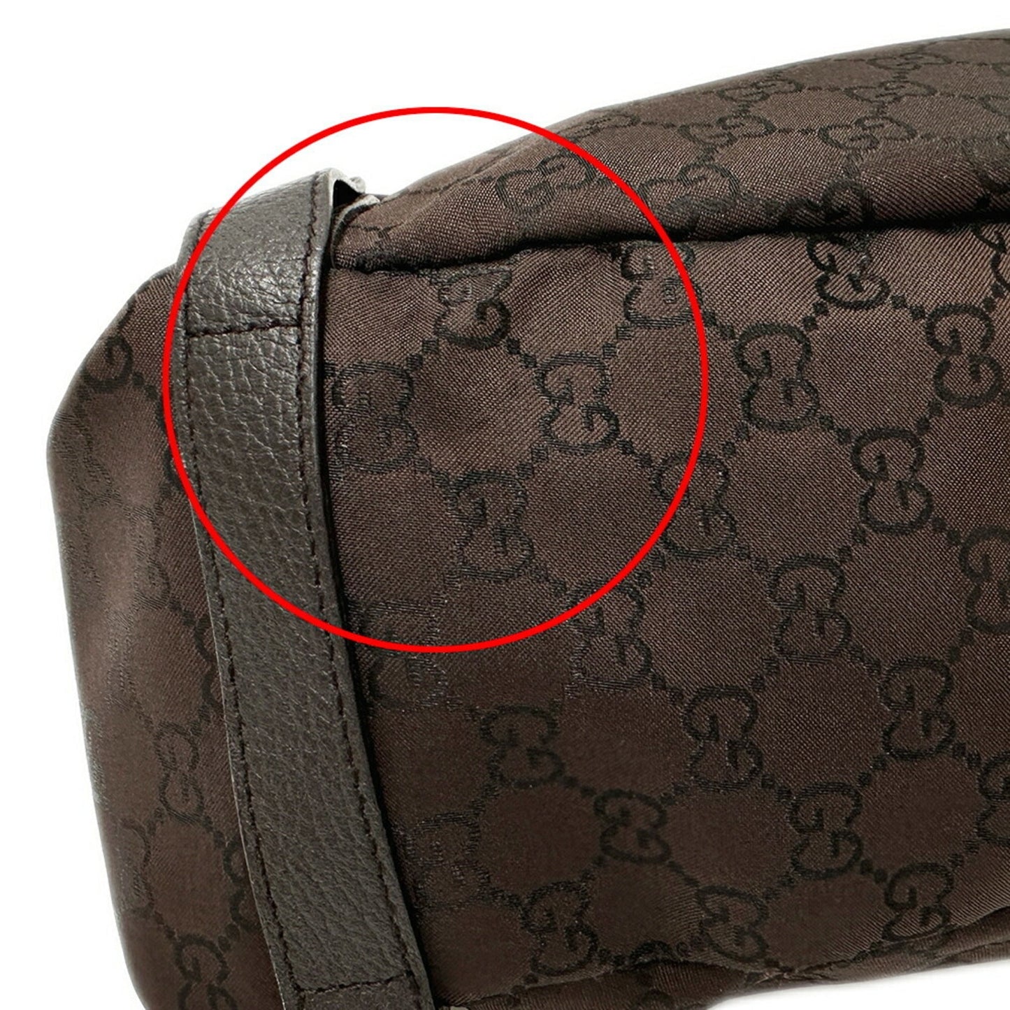 Gucci Abbey Dark Brown Nylon Shoulder Bag Tote Bag ( )