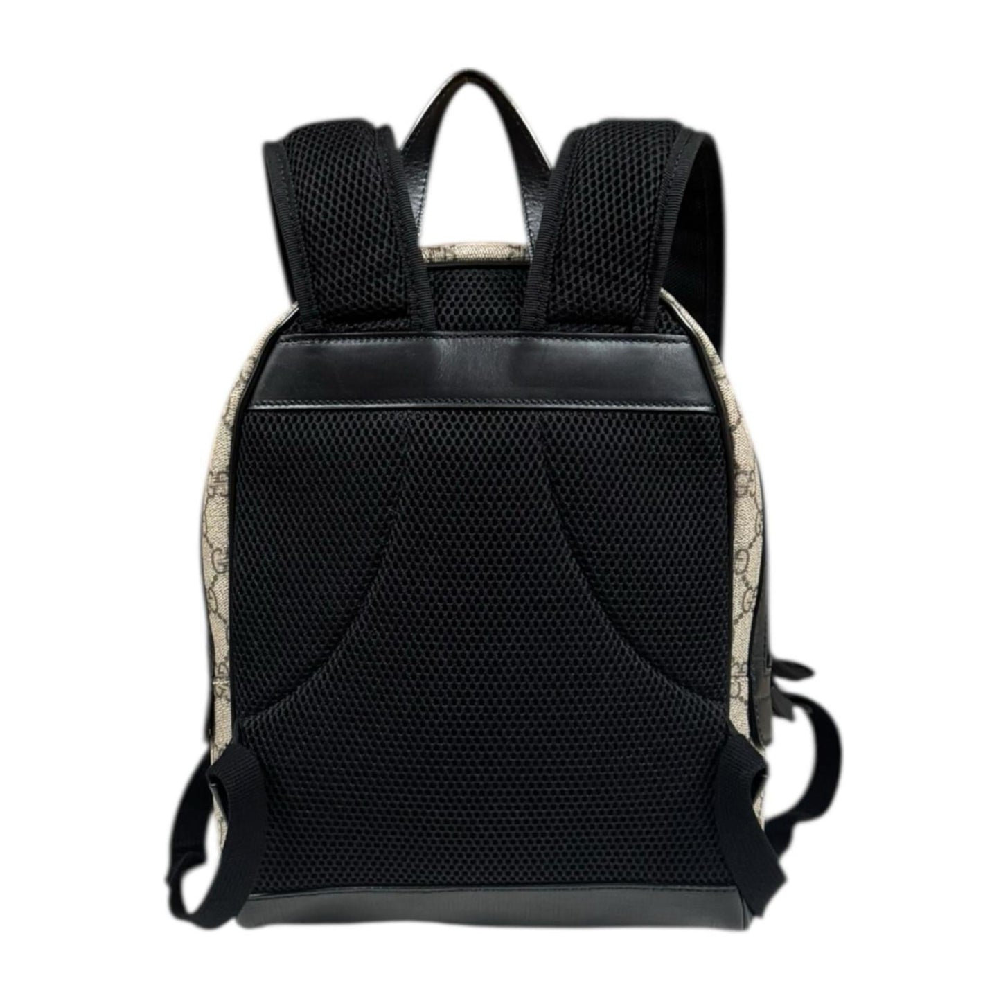 Gucci Beige Black Gg Supreme Canvas Backpack ( )