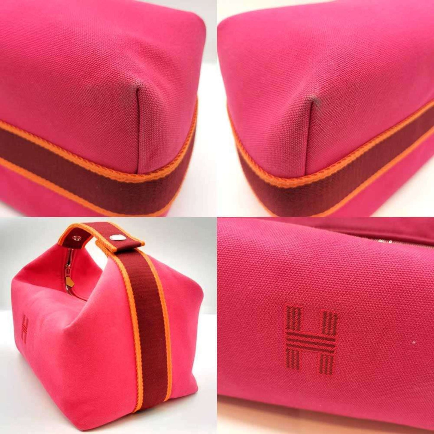 Hermes Pink Canvas Handbag ( )