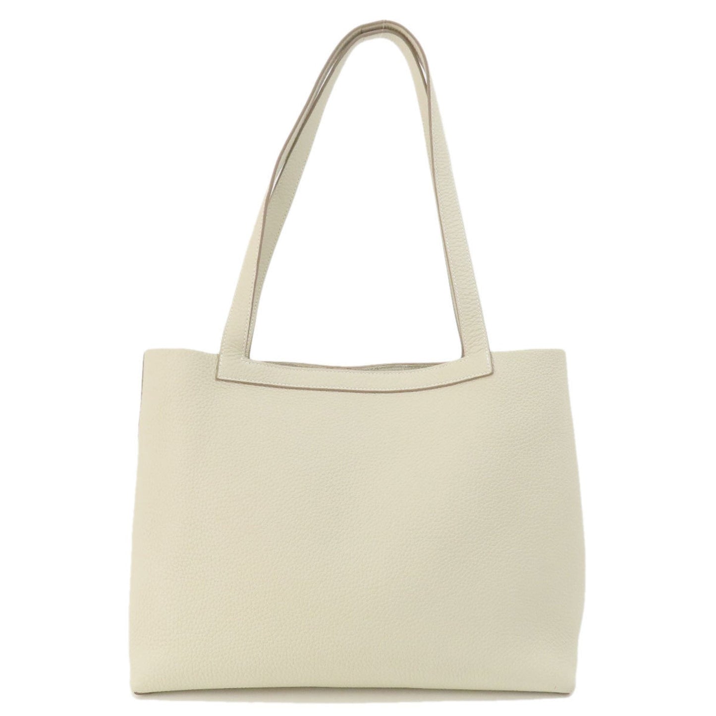 Hermes White Taurillon Clemence Leather Tote Bag ( )