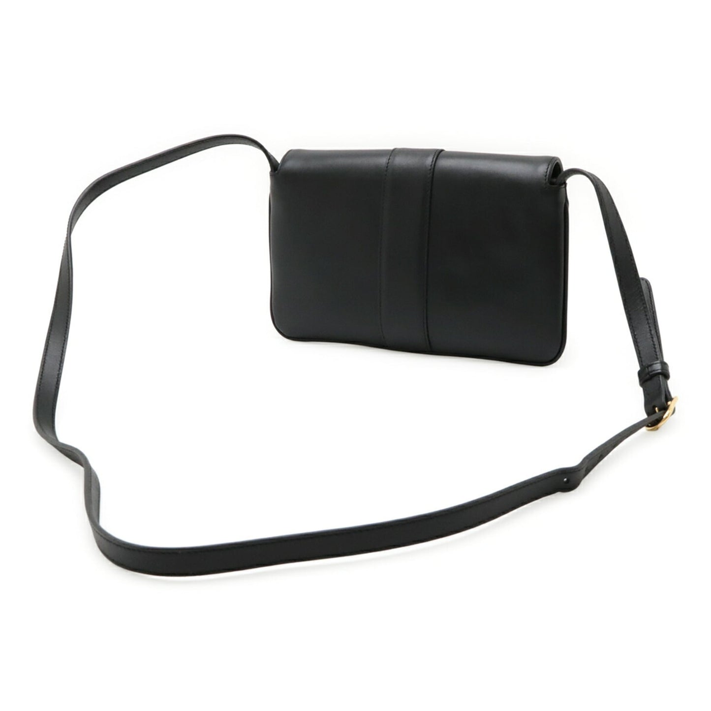 Gucci Gg Marmont Black Leather Pochette Shoulder Bag ( )
