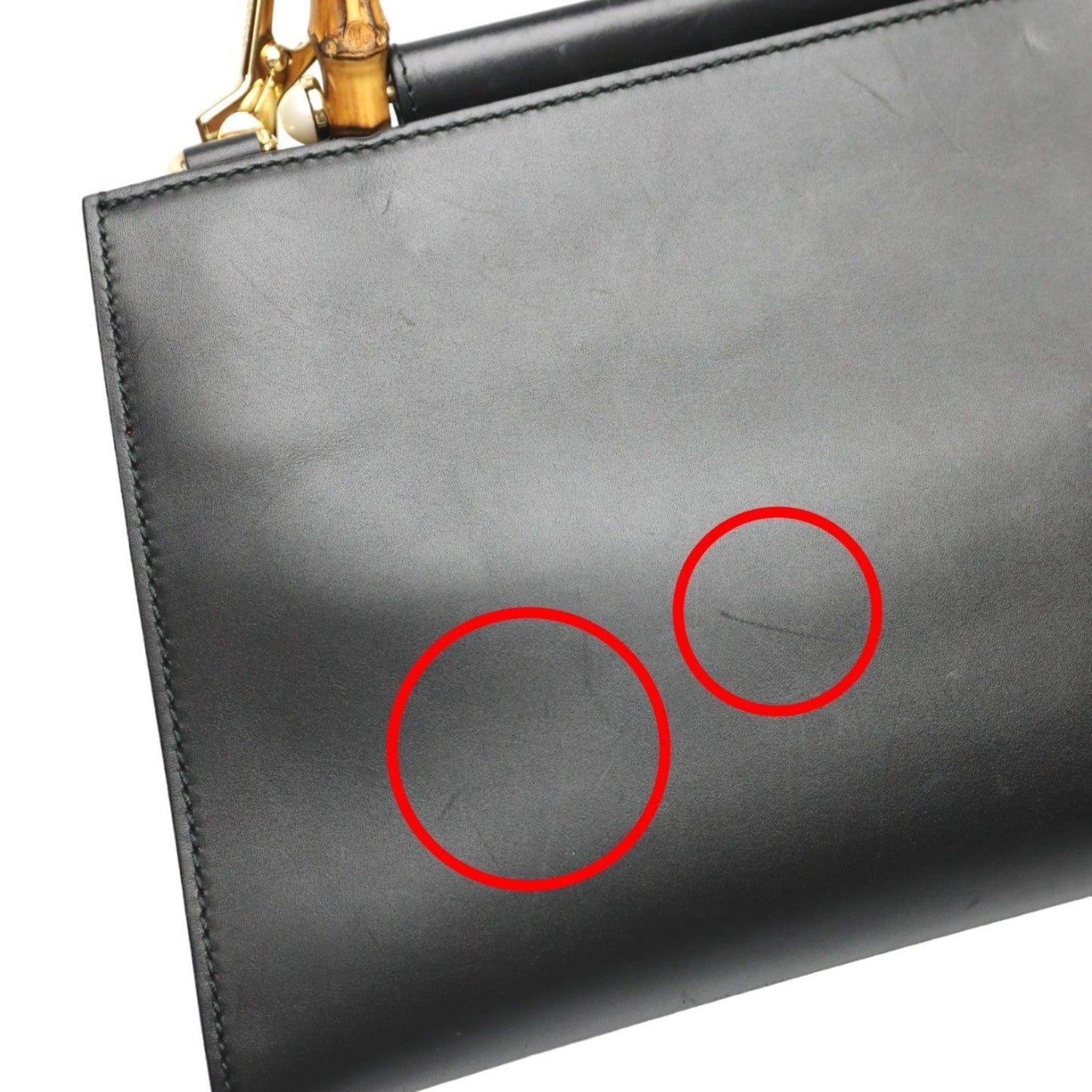 Gucci Bamboo Black Leather Handbag ( )