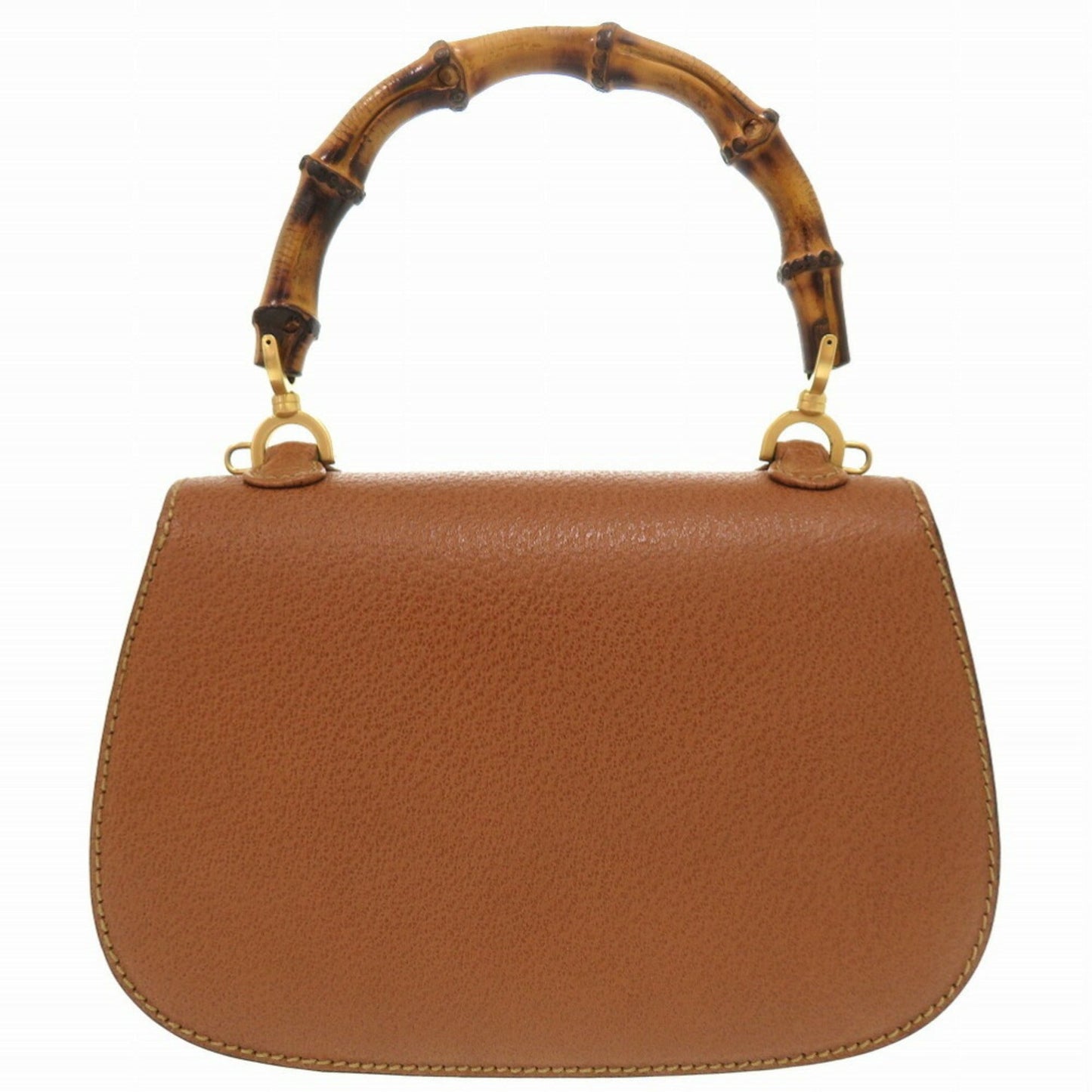 Gucci Brown Bamboo Leather Handbag ( )