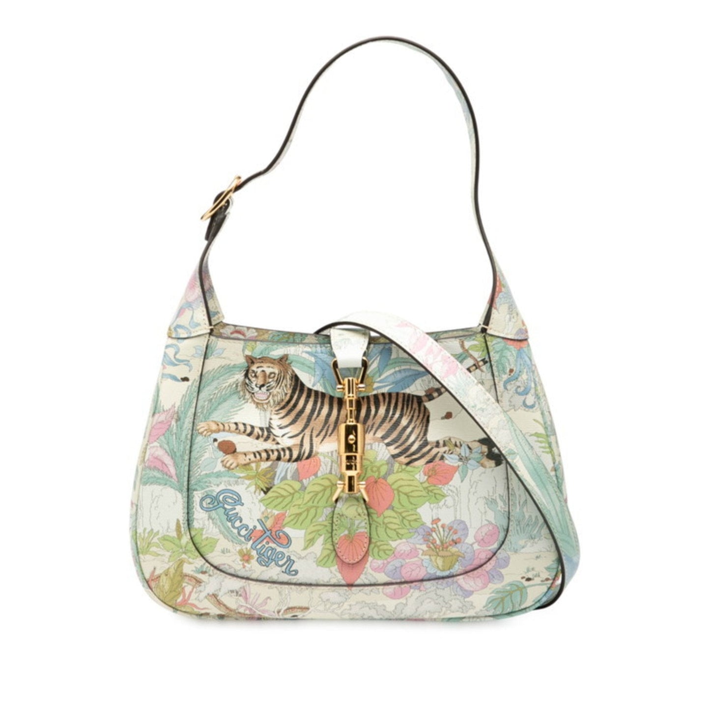 Gucci Multi-Color White Leather Handbag Shoulder Bag ( )