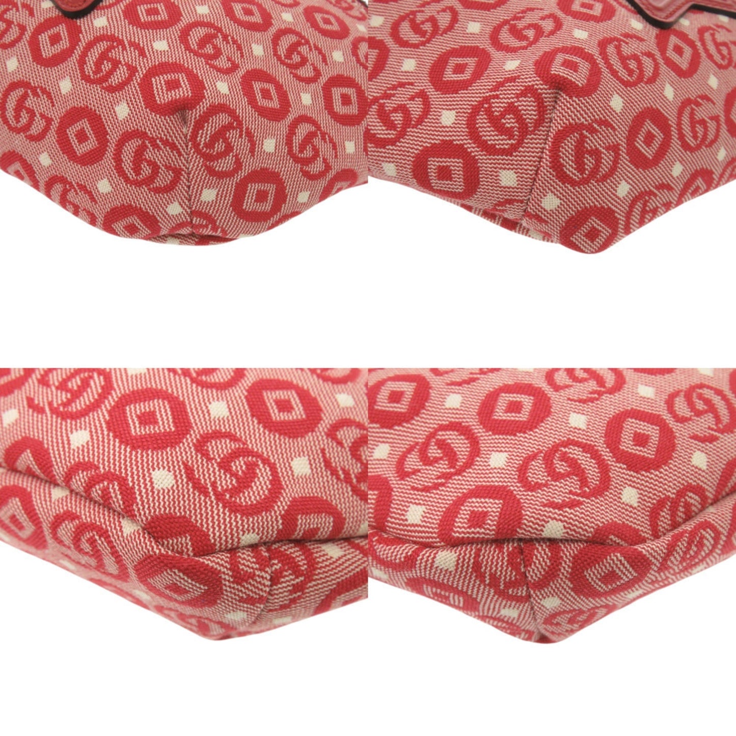 Gucci Red Color Canvas Leather Fanny Pack Sling Bag ( )