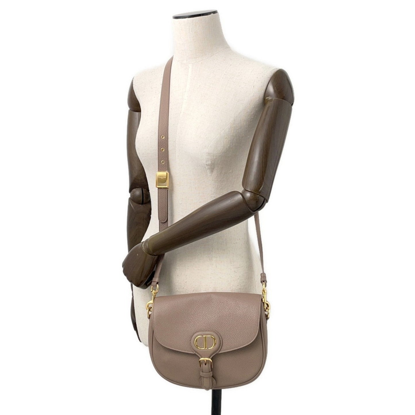Christian Dior Grayish Leather Shoulder Bag ()