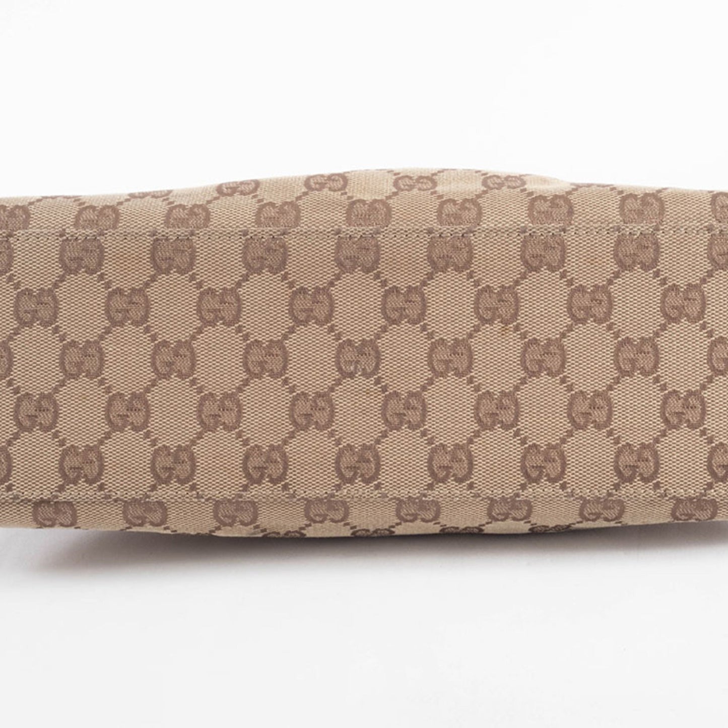 Gucci Beige Black Bamboo Canvas Handbag ( )