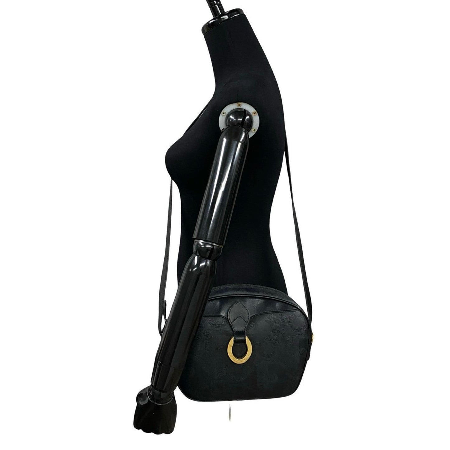 Christian Dior Black Leather Pvc Pochette Shoulder Bag ()