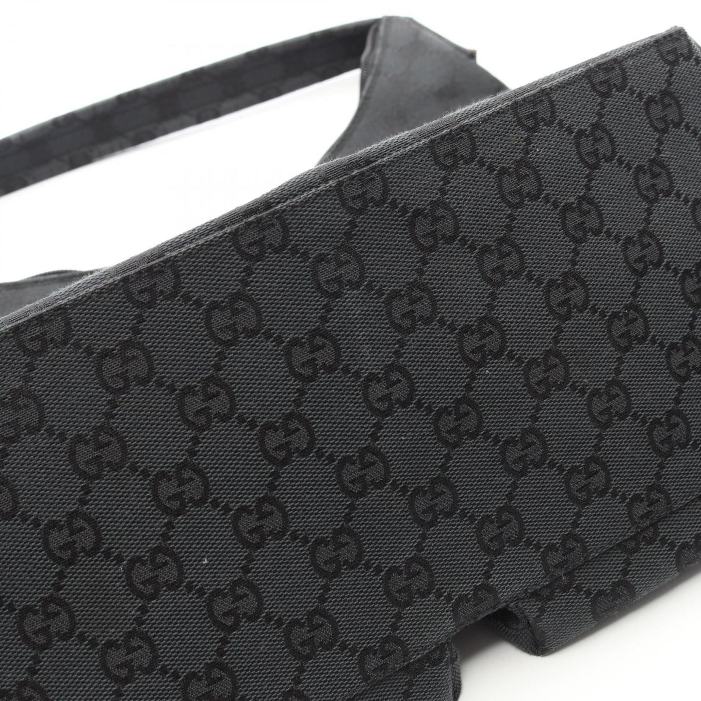 Gucci Gray Canvas Leather Shoulder Bag ( )