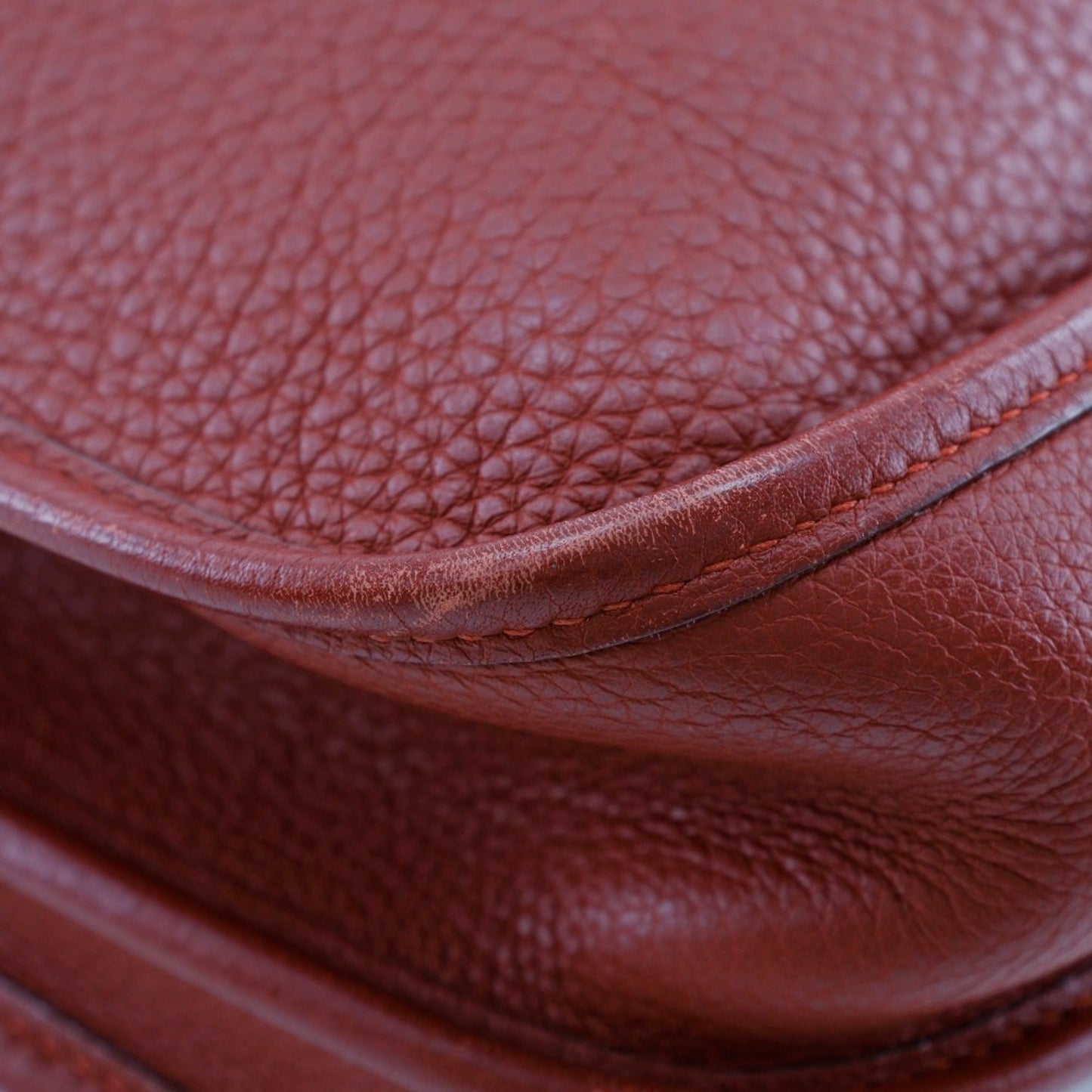Hermes Red Color Taurillon Clemence Leather Shoulder Bag ( )