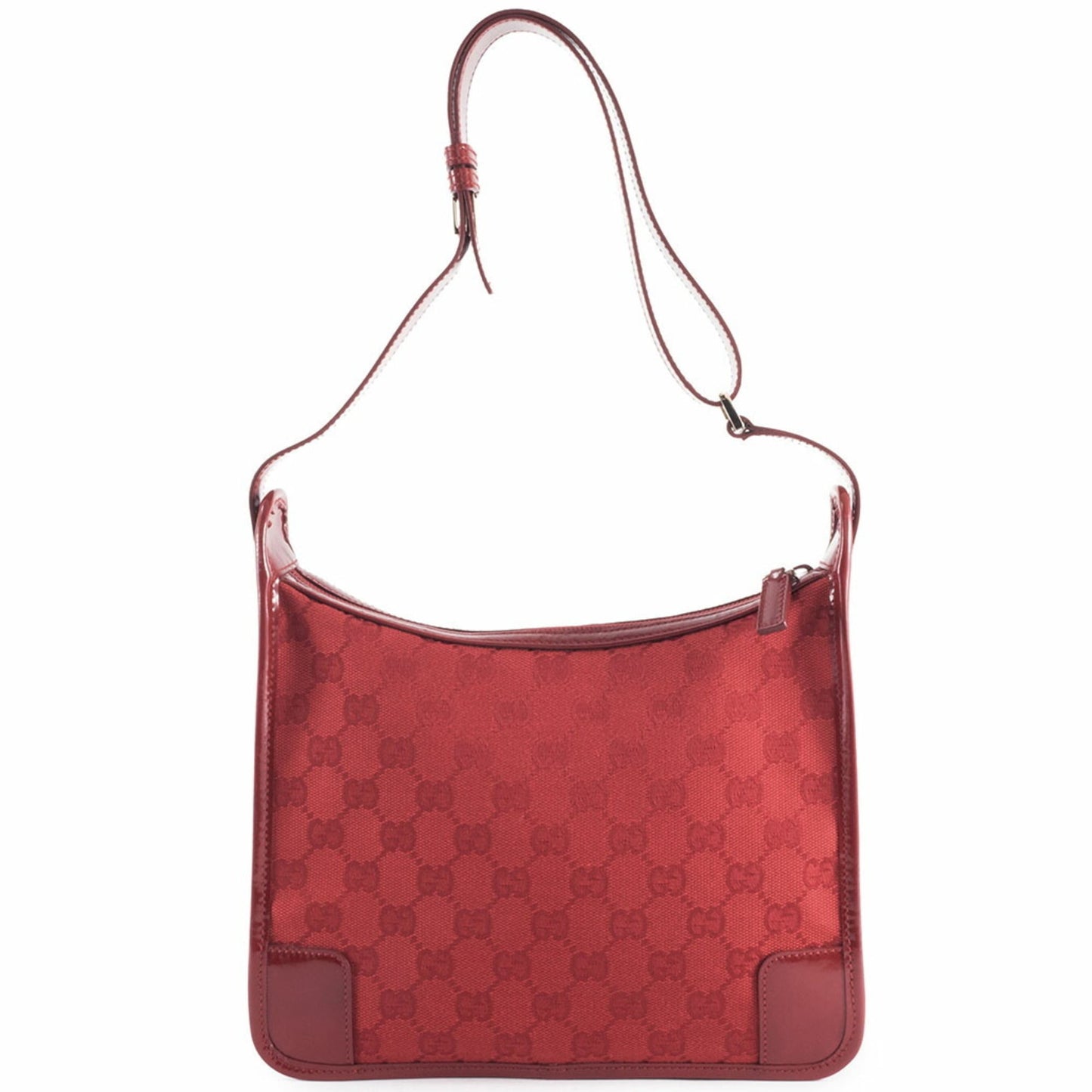 Gucci Red Color Canvas Leather Shoulder Bag ( )