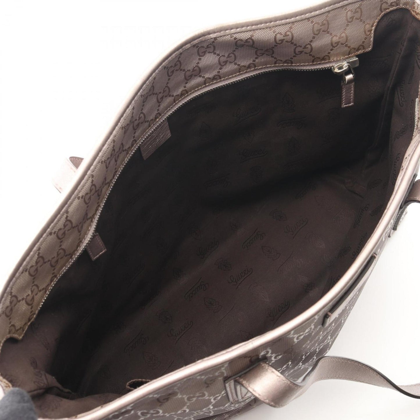 Gucci Gg ImprimÃ© Brown Pvc Coated Canvas Leather Tote Bag ( )