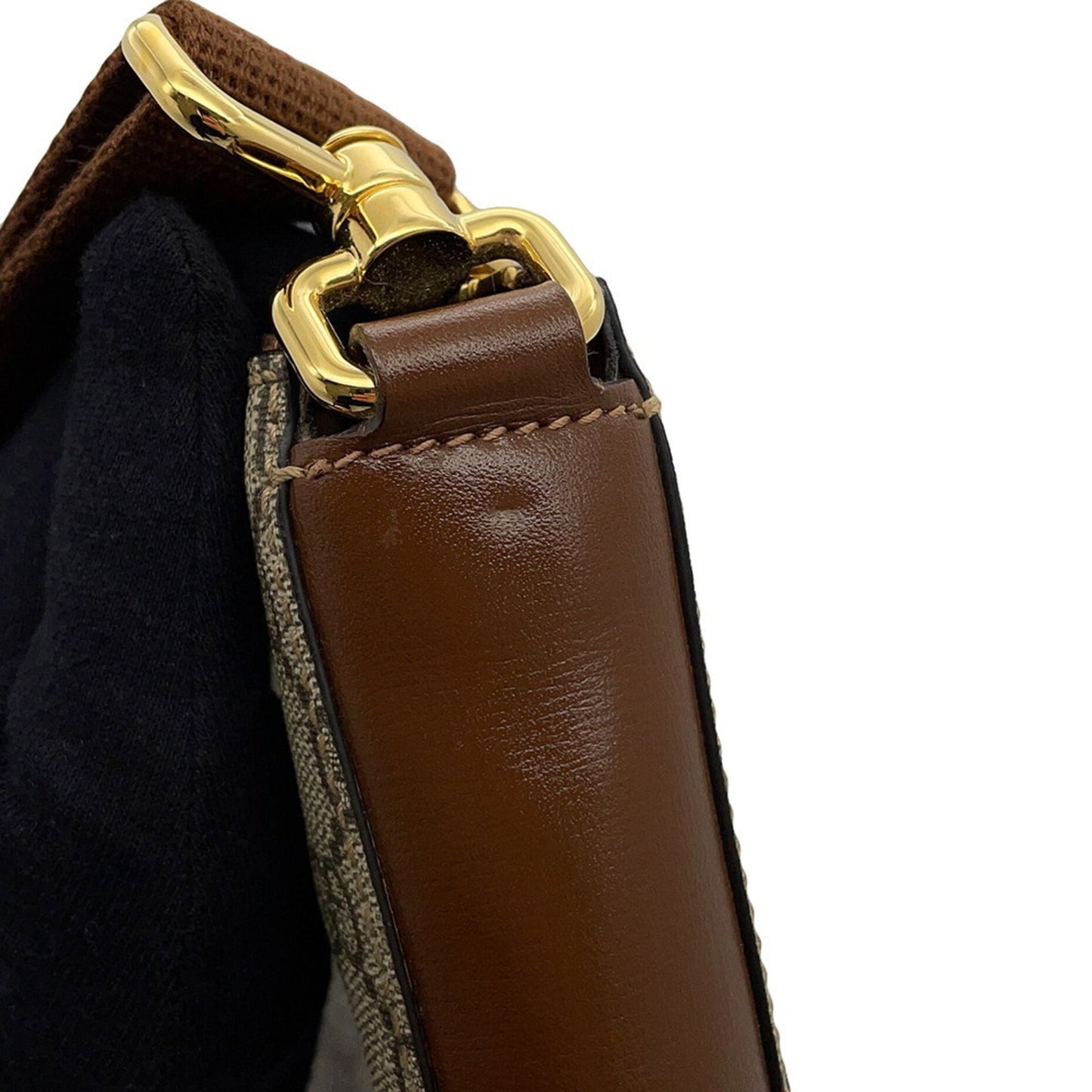 Gucci Beige Brown Gg Supreme Leather Messenger Bag Shoulder Bag ( )