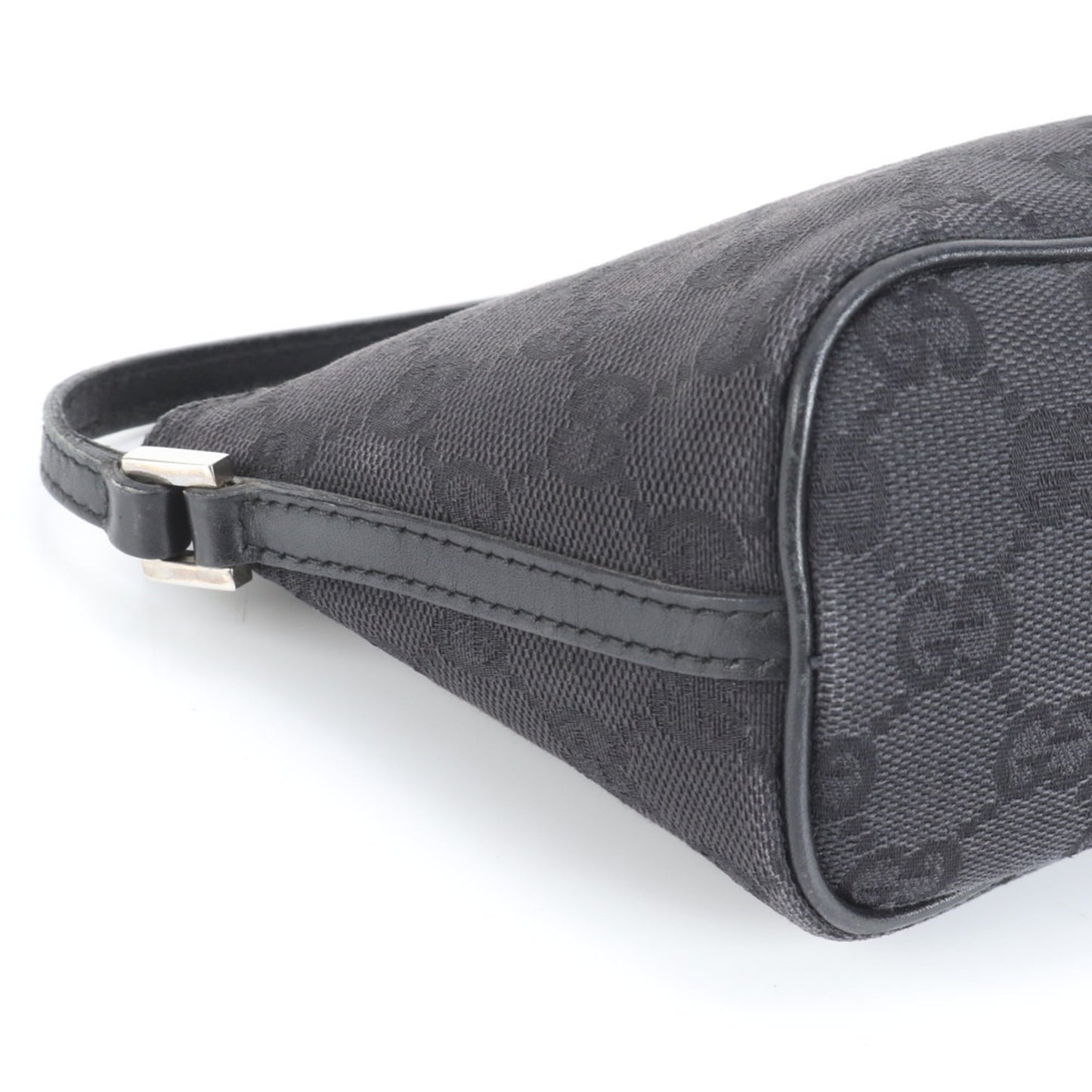 Gucci Black Leather Canvas Pouch Shoulder Bag ( )