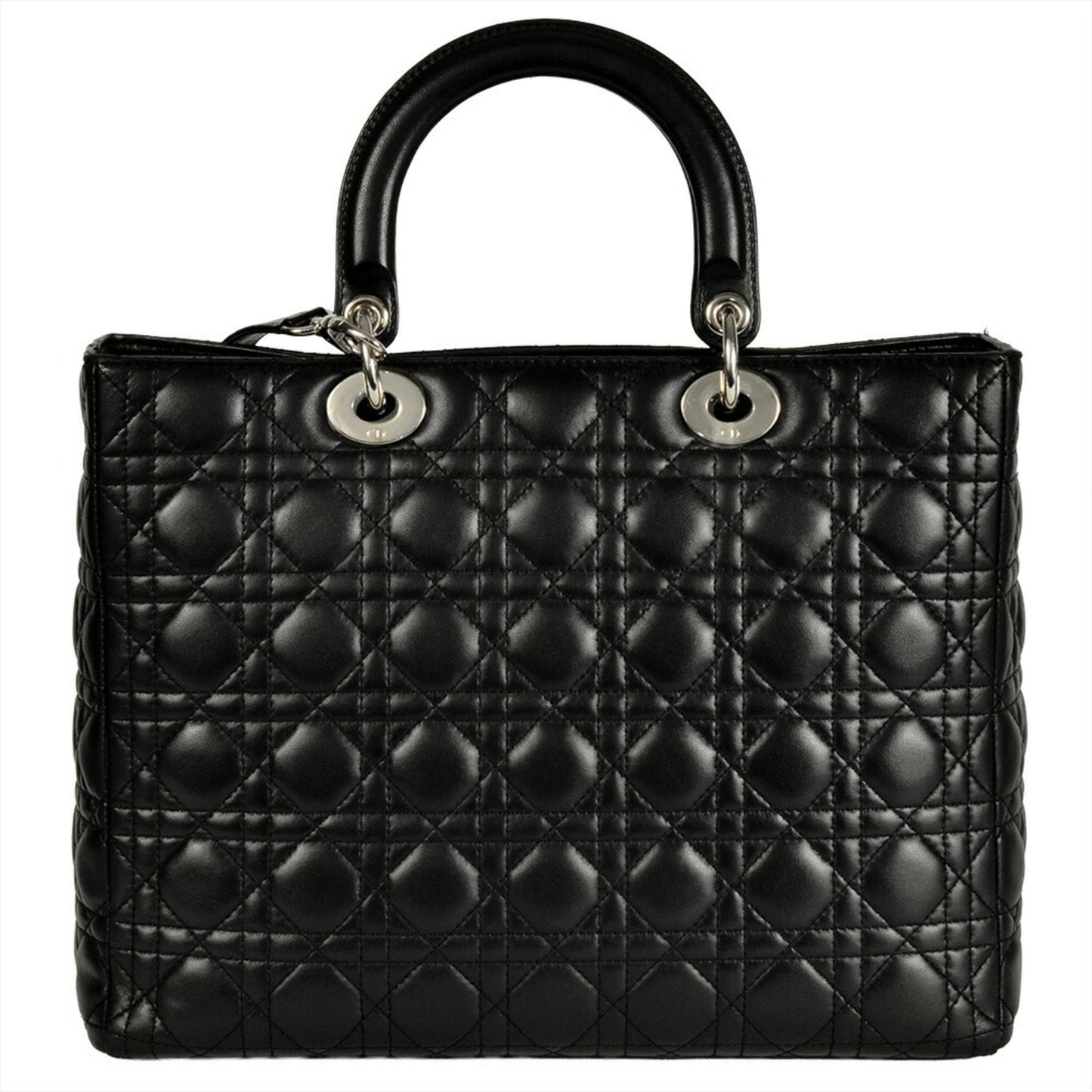 Christian Dior Lady Dior Black Leather Handbag ()