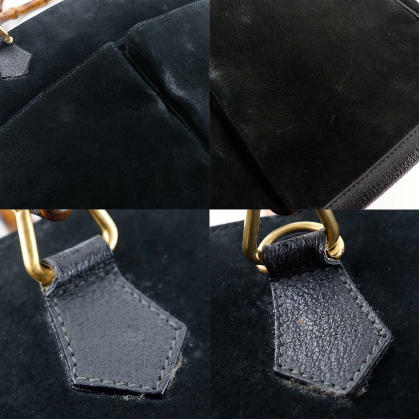 Gucci Black Suede Tote Bag ( )