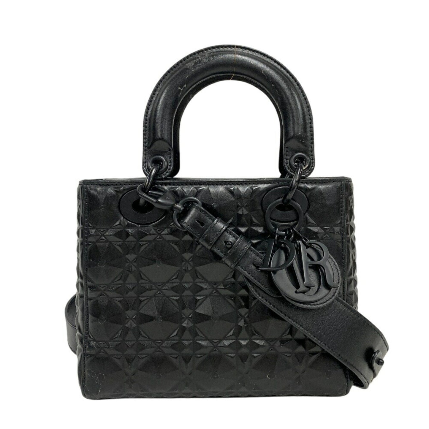 Christian Dior Black Leather Handbag Shoulder Bag ()