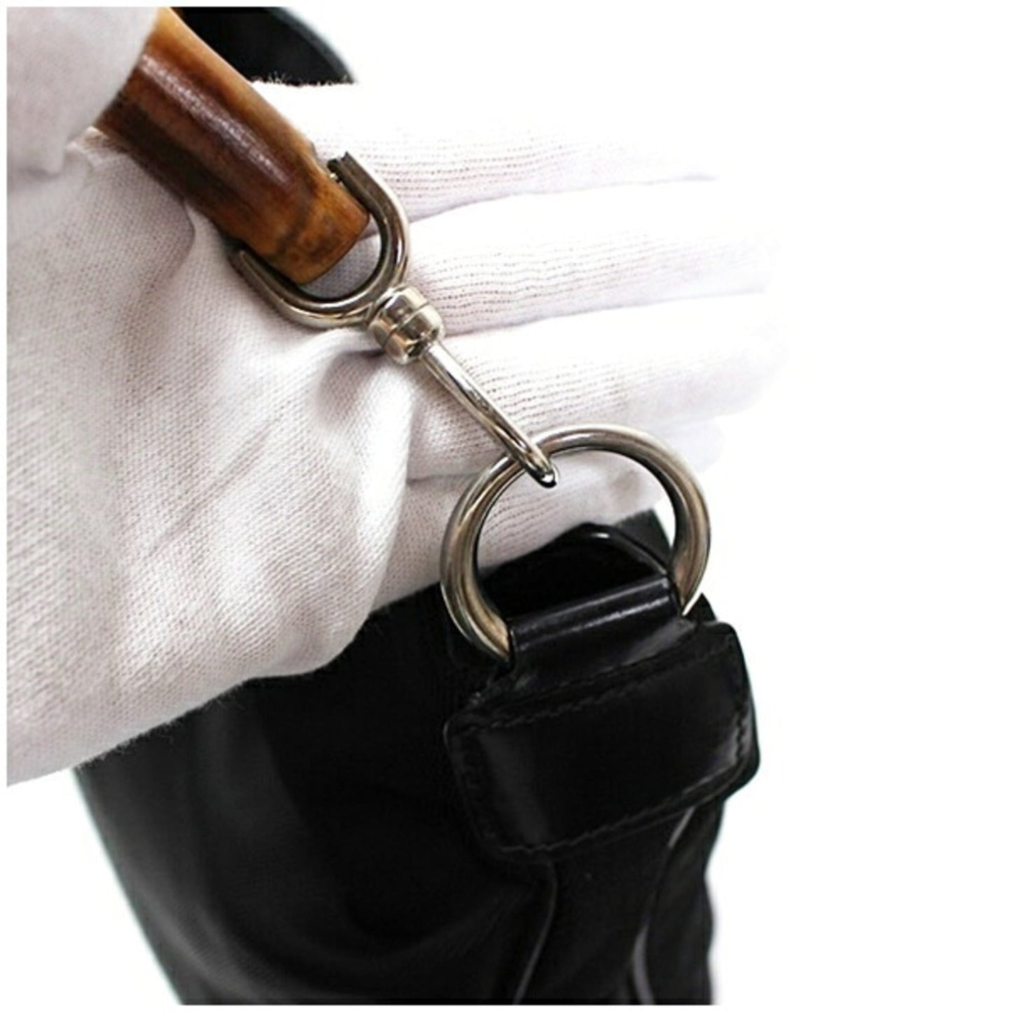 Gucci Black Dark Brown Nylon Handbag Shoulder Bag ( )
