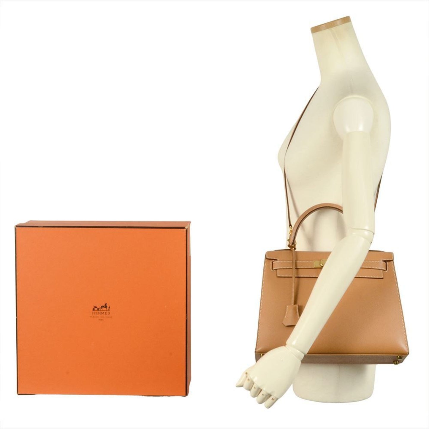 Hermes Kelly Natural Courchevel Leather Handbag ( )