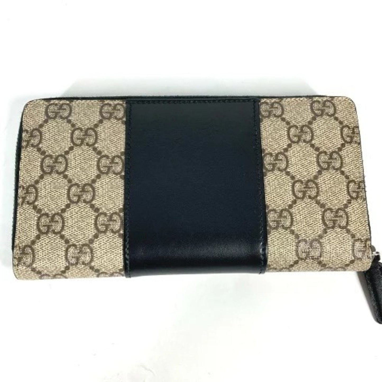 Gucci Beige Black Pvc Leather Long Wallet (Bi-Fold) ( )