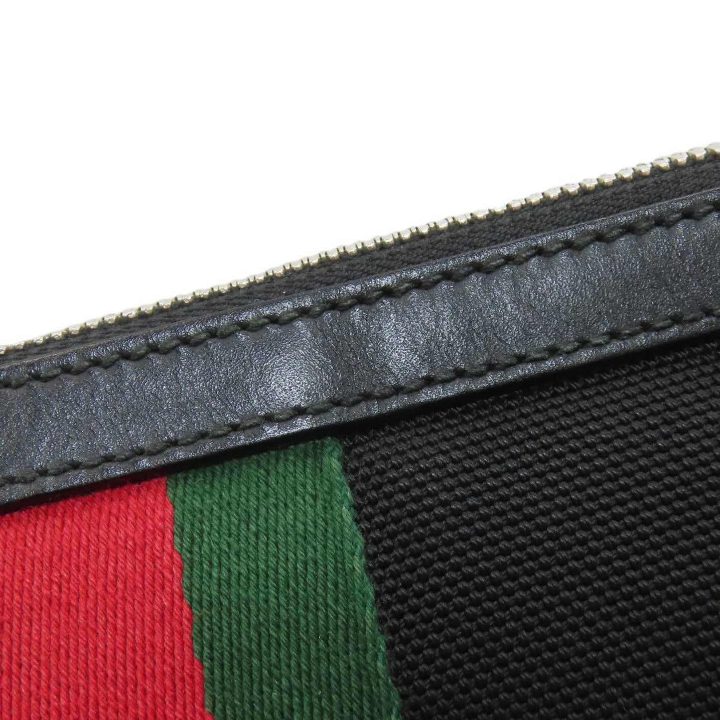 Gucci Sherry Line Black Canvas Shoulder Bag ( )