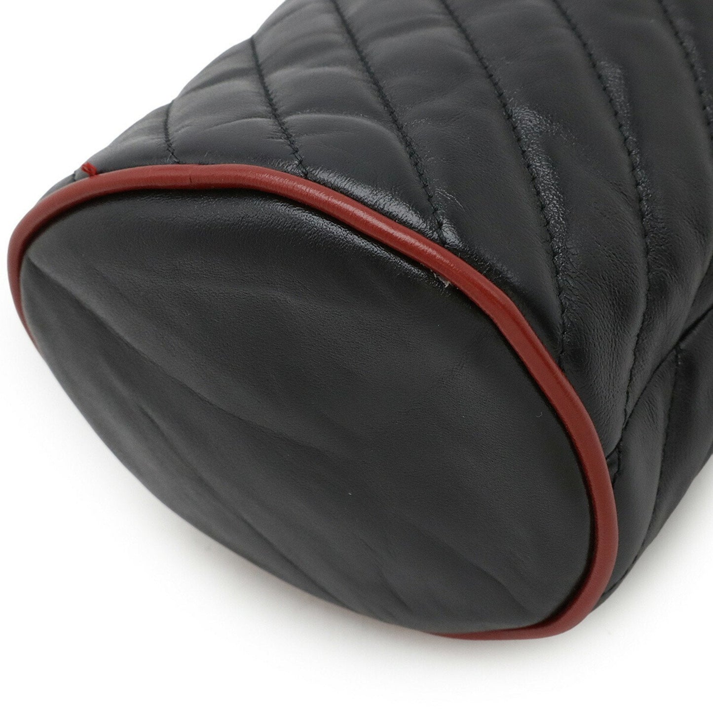 Gucci Gg Marmont Black Red Color Leather Shoulder Bag ( )