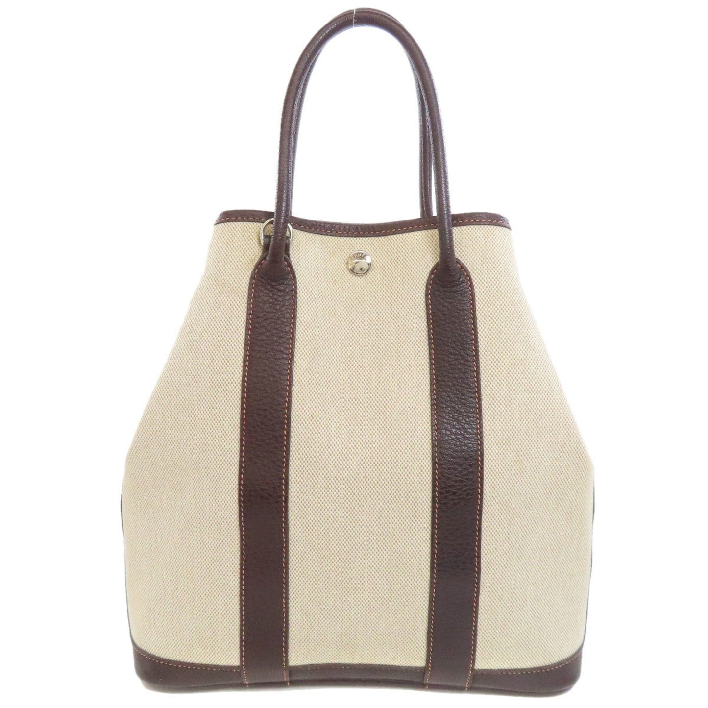 Hermes Brown Marron Toile H Handbag ( )