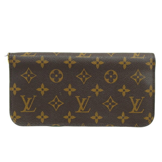 LOUIS VUITTON Monogram Portefeuille Insolite Round Bifold Long Wallet M66565 Brown Green Women's